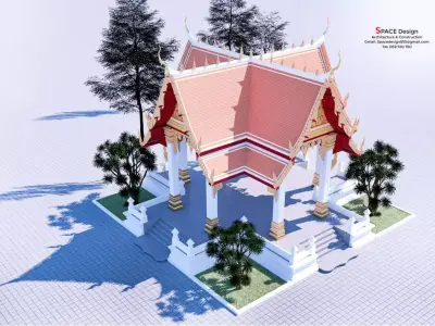 Pagoda thai temple 3D model