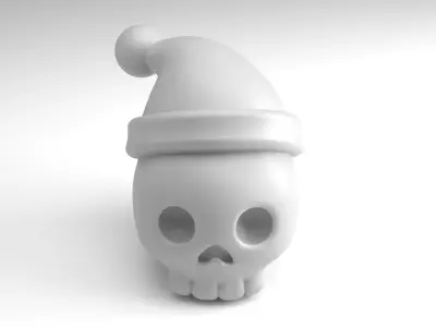 Christmas skull Figure 3D Printable Model 3D print model