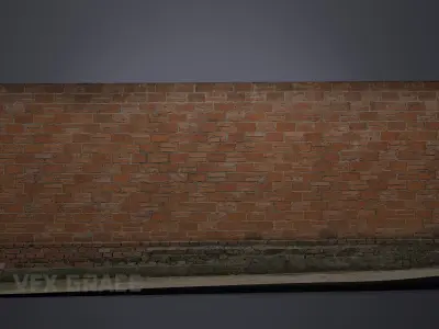 Red Brick Wall 008 3D model