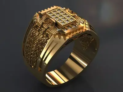 men  ring 023 3D print model