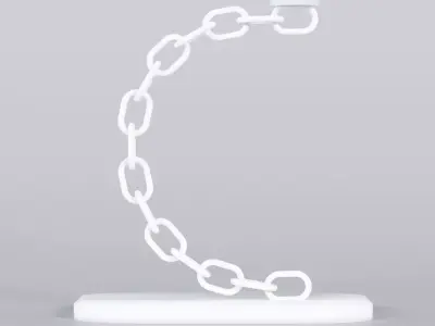 Alphabet C White Chain Candleholder 3D Model True 4K PBR Render Low-poly 3D model