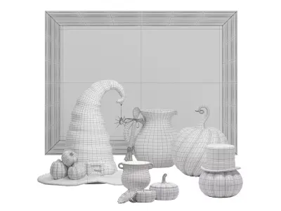 Halloween interior decoration set 01 3D model