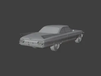 1961 cadillac coupe de ville  3D print model