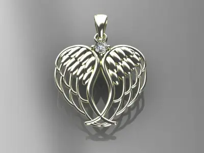 angel wings pendant 3D print model