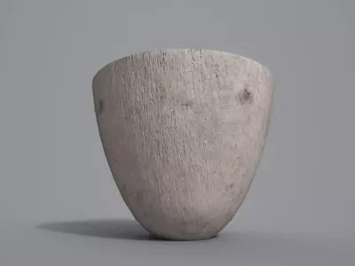 Tall White Wood Bowl Free low-poly 3D model