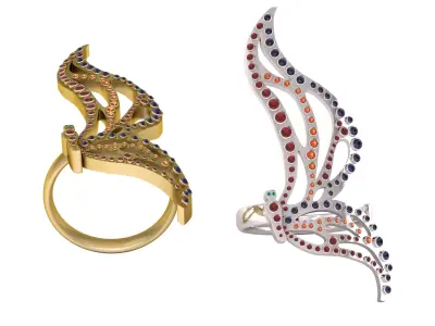 Jeweled Dragonfly Pendant 3D print model