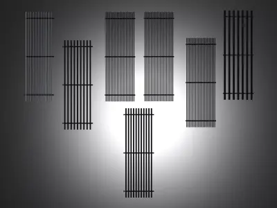 Aluminium Grilles for Facades 3D model