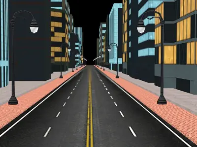 Night Racing Kit 3D Model with City Lights 2025 Low-poly 3D model