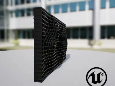 Waving Wall Panel A Low-poly 3D model