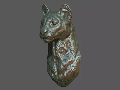 Puma cougar bust 3D print model