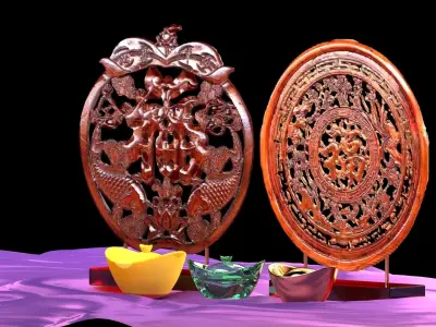 Chinese fu carving pattern  3D model