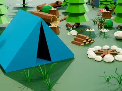 Small Natural Low Poly Pack Low-poly 3D model