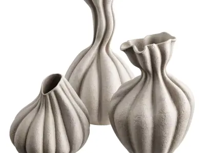 Pumpkin vases Low-poly 3D model