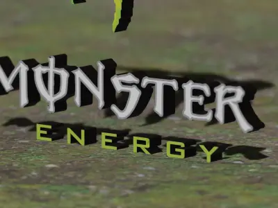 Monster Energy 3D logo Low-poly 3D model