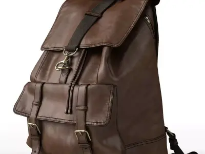 Leather backpack  3D model