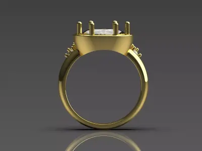 Oval Diamond Engagement STL 3DM ring model wr0014 3D print model