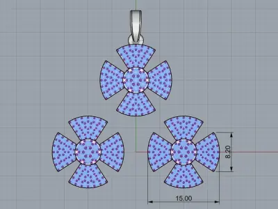 Lightweight earring necklace pendant model 913 3D print model