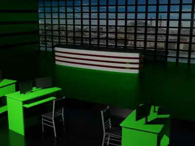 TV Studio Low-poly 3D model