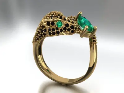 Panther Ring 3D print model