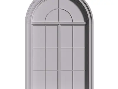 Arched Aluminium Window 3D model