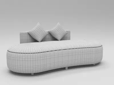 Stylish luxury divan sofa  3D model