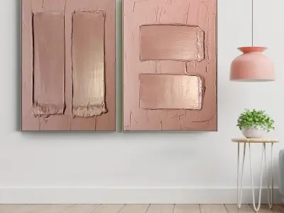 Plaster Two Photo Frame 01 Low-poly 3D model