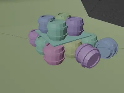 Cartoon Low Poly Barrel Low-poly 3D model