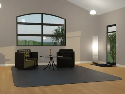 Studio house with loft and environment 2024 3D model