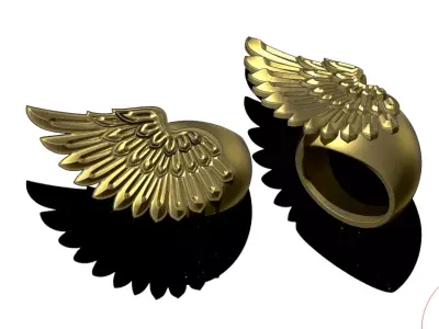 Wing Jewel Ring 3D print model