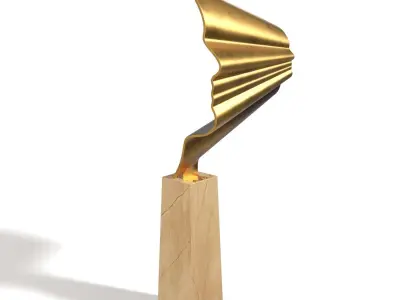 Cast Bronze Modern Silhouette Head sculpture PBR 3D model