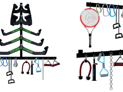 Fitness Equipment Wall Hanger 3D model
