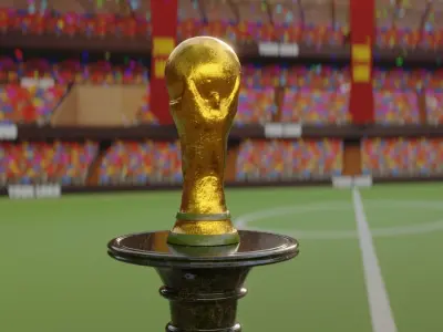 Football Soccer world cup Trophy game ready  Low-poly 3D model