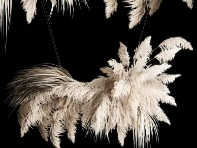 Hanging Bouquet Of Dry Reeds For Decoration 260 3D model