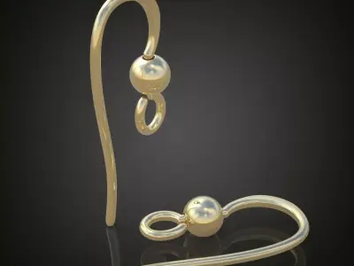 Earring 3D model 3D printable model 0131 Free 3D print model
