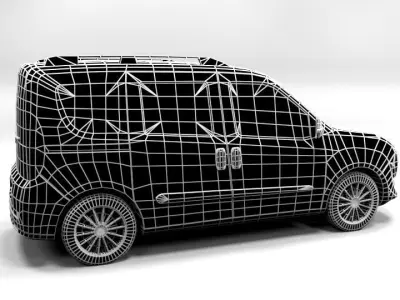 FIAT DOBLO PASSANGER LOWPOLY Low-poly 3D model