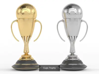 Gold Trophy Cup Collection 3D Model Pack