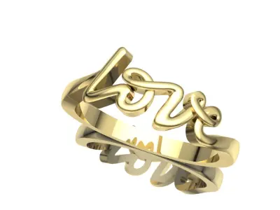 Love ring 3D model 3D print model