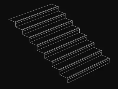 Blender Asset - Old Concrete Staircase Free low-poly 3D model