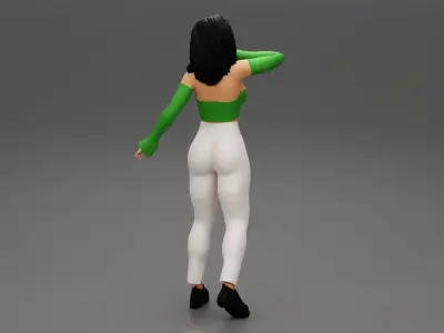 Beautiful lady in elegant bra and pants 3D print model