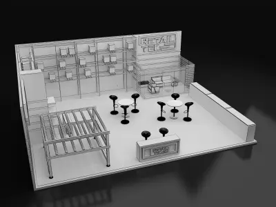 Booth Exhibition Stand a279a 3D model