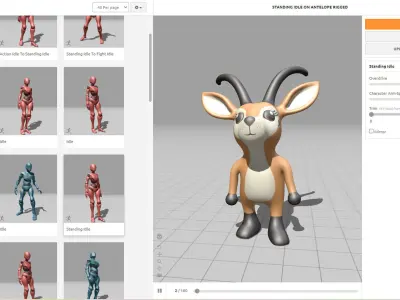High-Quality 3D Cute Antelope - Animated for Games  Low-poly 3D model