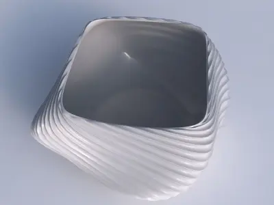 Bowl helix with wavy extruded lines 2 3D print model