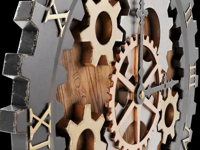 Clock with gears 3D model