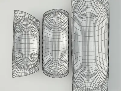 Antique Dough Bowls 2 3D model