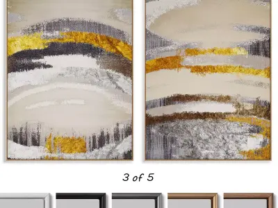 Abstract Painting Frame set 3D model 2