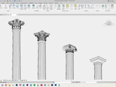 Classic Column Revit Family 3D model