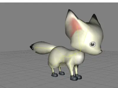 Lowpoly Animal Cartoon - Fox Low-poly 3D model