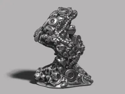 Modern Abstract robotic sculpture 3d print model 167 3D print model
