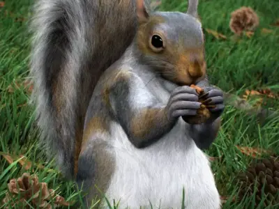 Grey Squirrel 3D model