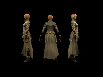 Elf Girl Low-poly 3D model